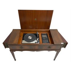1970s mahogany radiogram with ‘Garrard’ SP25 MK IV turntable and integrated speakers