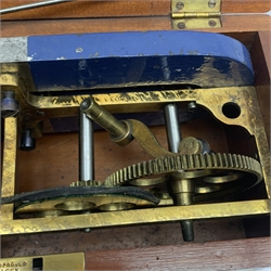 19th century mahogany cased Magneto type electric shock therapy machine with Improved Magnetic Indicator to the lid, L26cm  