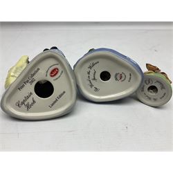 Twelve Wade Collectors Club Figures, comprising six Wind in the Willows figures; Rattie, Mole, Toad, Badger, Weasel and Rattie and Mole on the Water, Six Peter Pan figures; Captain Hook, Peter Pan, Wendy, John, Michael and Tinkerbell  