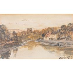 Thomas Swift Hutton (British 1860-1935): 'Whitby Town from Spion Kop' and Castle View, two watercolours one signed, the other titled and attributed verso 26cm x 36cm (2)