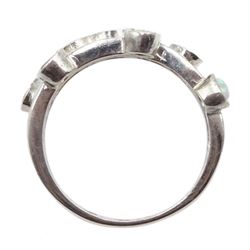 Silver multi gemstone set ring, stamped SIL