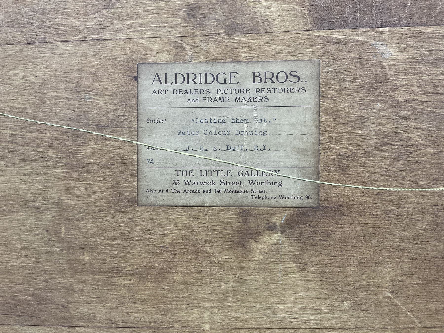 John Robert Keitley Duff (British 1862-1923): 'Letting them Out', watercolour signed, titled on label verso, 35cm x 52cm