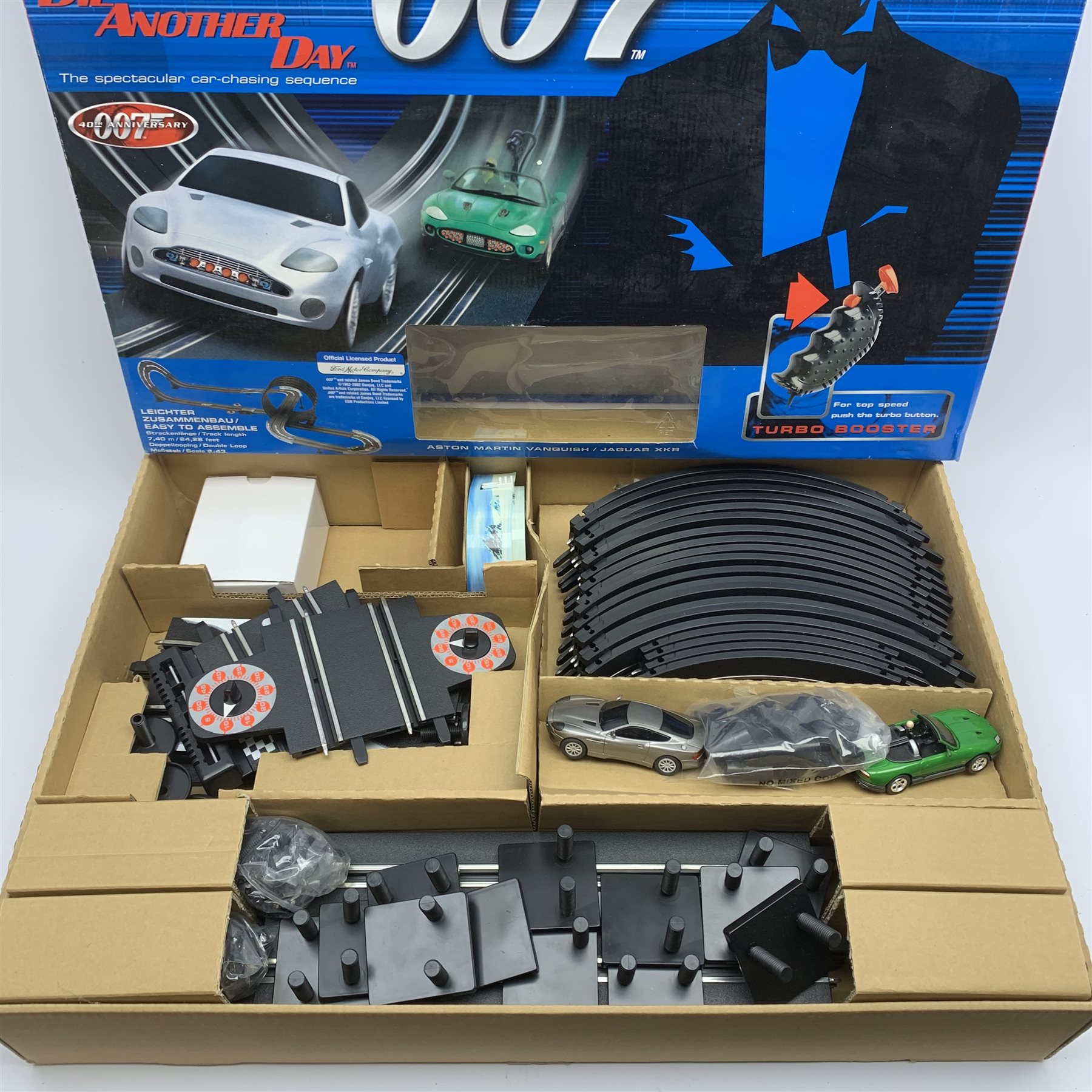 Carrera Go James Bond Die Another Day slot-car racing set No.60007; and MicroScalextric James Bond Aston Martin DB5 and DBS racing set, both boxed (2)