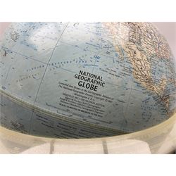 Large National Geographic terrestrial globe dated 1963 H46cm
