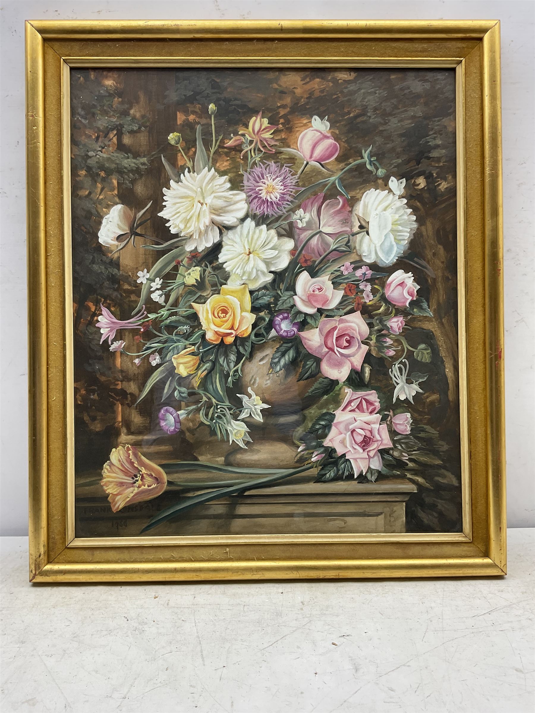 Frank Lonsdale (Scarborough 20th century): Still Life of Flowers, gouache signed and dated 1966, 59cm x 49cm