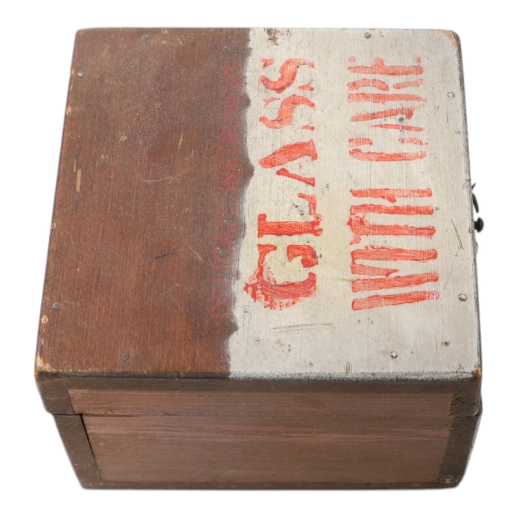 WWII Air Ministry 'Bombsight D' compass, in fitted wooden box