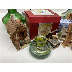 Three Lilliput Lane models, Colourbox craft teddy bear models, art glass and a collection of other ceramics and glassware