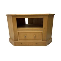 Solid pine corner tv stand