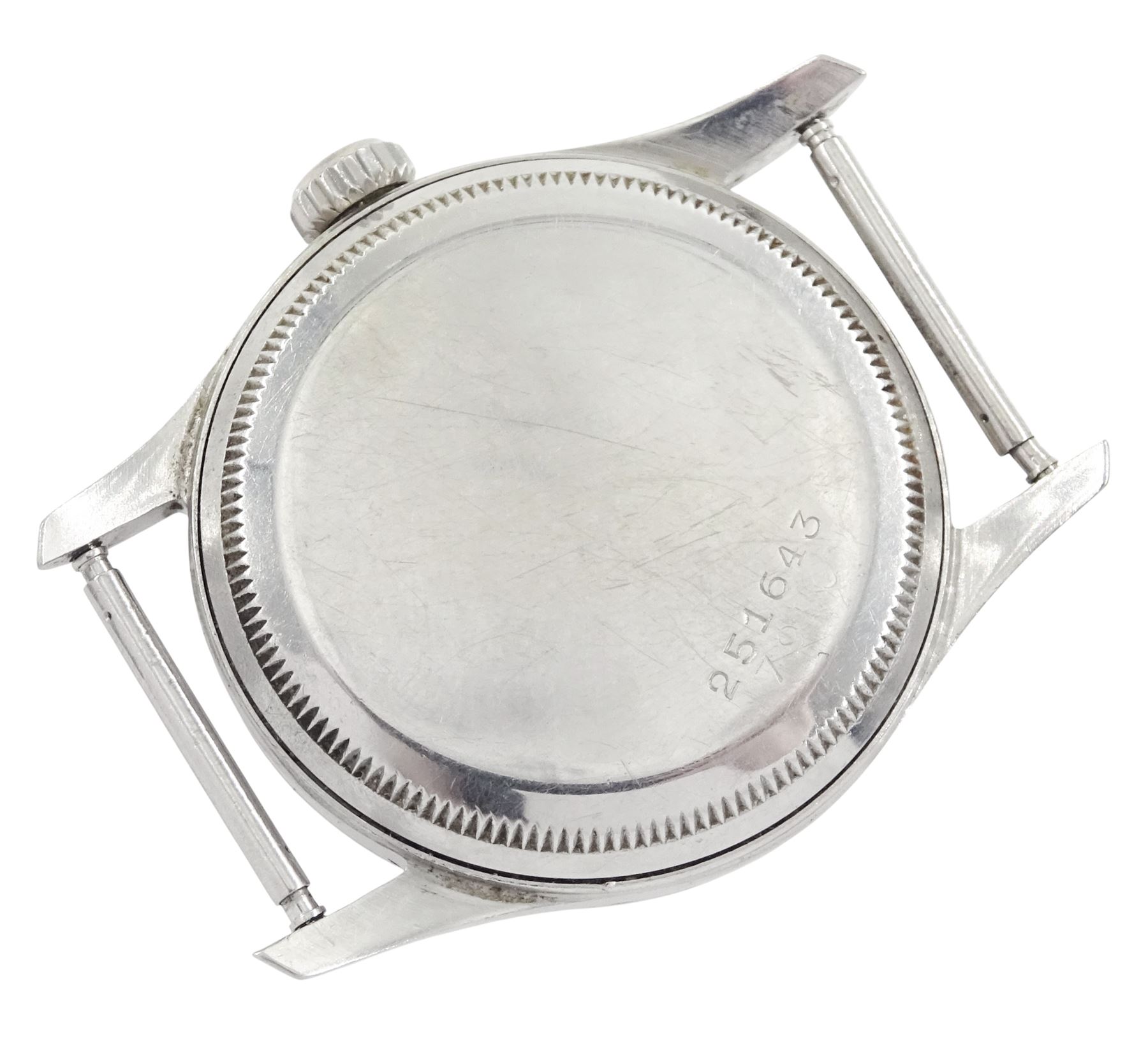 Tudor Oyster-Prince 34 Tropical Tuxedo, gentleman's stainless steel, automatic wristwatch, Ref. 7950, case No. 251643, black dial with champagne outer ring and baton hour markers