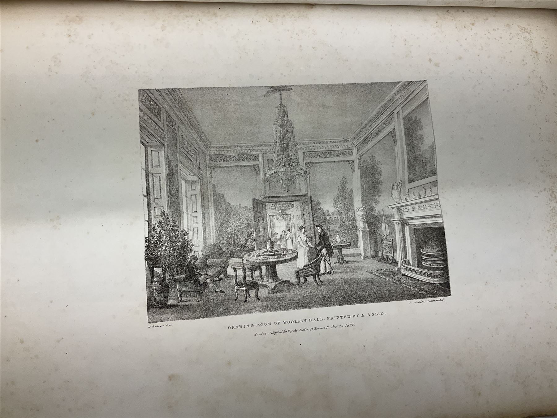 George Cuitt Jnr (British 1779-1854): 'Select parts of Kirkstall Abbey', complete set six etchings signed titled and dated 1823 in the plate, oblong folio; J Metcalf and J Carmichael (British 18th/19th century): 'Fountains Abbey Intended To Illustrate The Architecture And Pictureseque Scenery Of That Celebrated Ruin', seven etchings (one missing) pub. 1832 with Historical and Architectural Description by T Sopwith, oblong folio; Augostino Aglio (Italian 1777-1857): 'Sketches of the Interior & Temporary Decorations in Woolley-Hall Yorkshire', complete set 22 lithographs dated 1821, pub. by the artist, oblong folio max 54cm x 37cm (3)