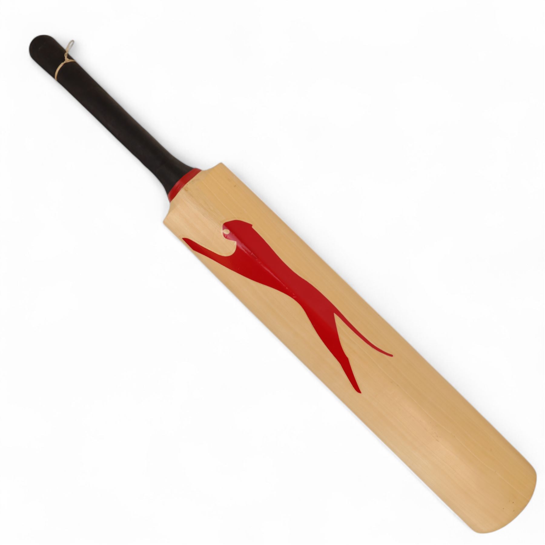 Signed Slazenger cricket bat, with signatures of players from 1985 Yorkshire and Lancashire county cricket teams, including Geoffrey Boycott