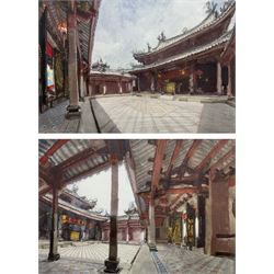 John Newberry RWS (British 1934-): Chinese Temples, pair watercolours signed in pencil 20cm x 30cm (2)
Notes: Newberry read Architecture at Cambridge, but changed courses, moving to Newcastle where under Lawrence Gowing and Victor Pasmore he graduated in Fine Art in 1960. He taught at the Ruskin School of Drawing 1963-1989. Exh. Chris Beetles