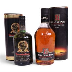 Bunnahabhain, 12 year old, single malt scotch whisky, 70cl 40% vol and Highland Park, 12 y...