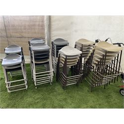 48 metal and plastic classroom stools, most of them height is 60cm some smaller - THIS LOT IS TO BE COLLECTED BY APPOINTMENT FROM DUGGLEBY STORAGE, GREAT HILL, EASTFIELD, SCARBOROUGH, YO11 3TX