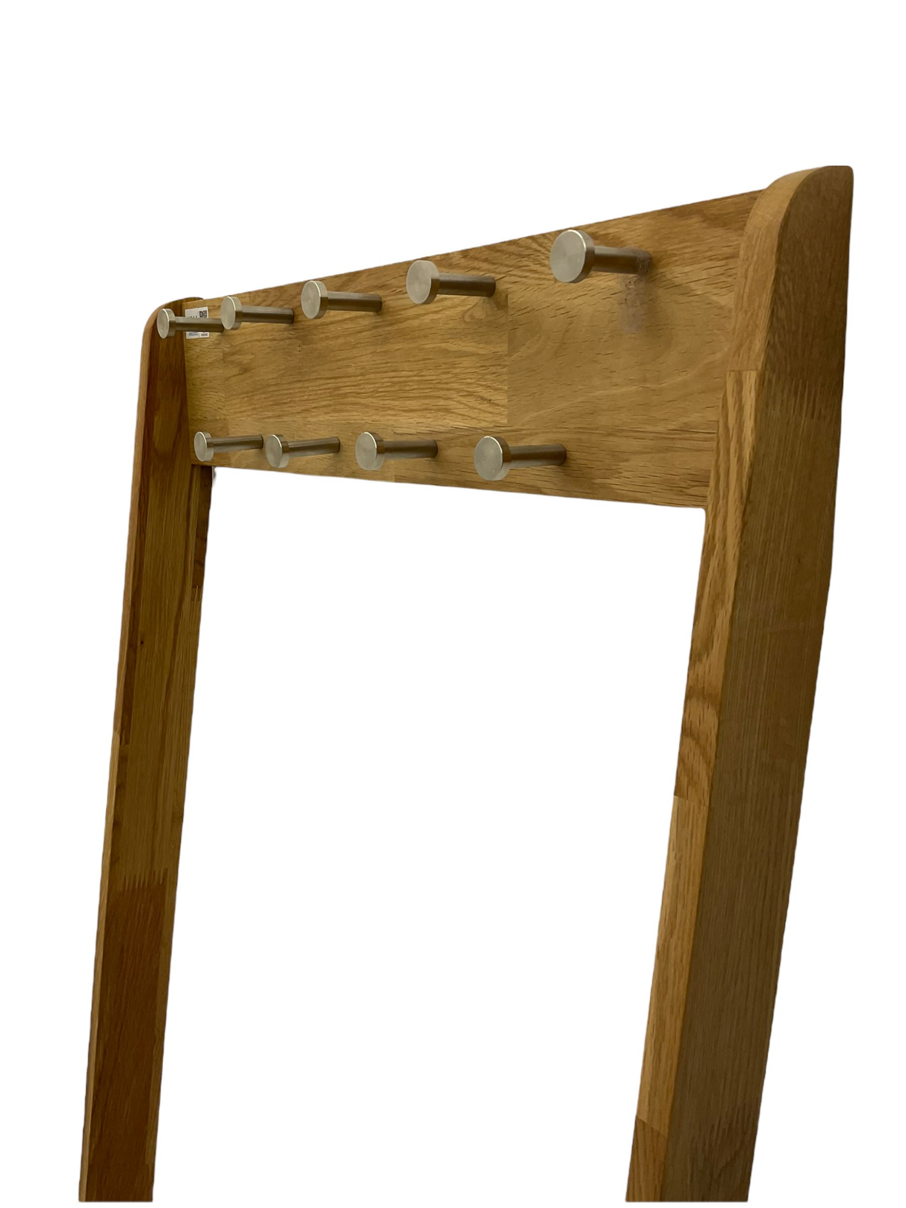 Futon Company - hallstand fitted with hooks and two shelves (W55cm, H181cm, D47cm), and a wall mirror with shelf and hooks (30cm x 40cm)