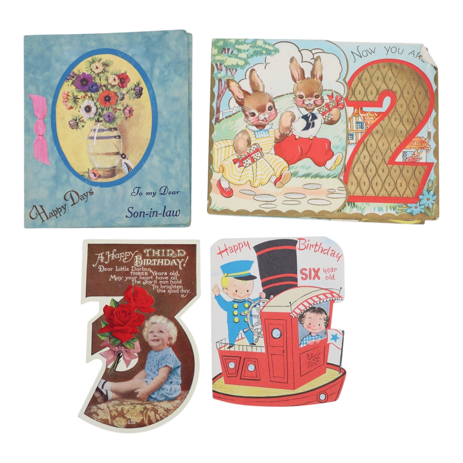 Collection of 20th century birthday cards and similar, together with children birthday cards, cigarette card albums and scrap book containing newspaper cuttings, programs and prints  