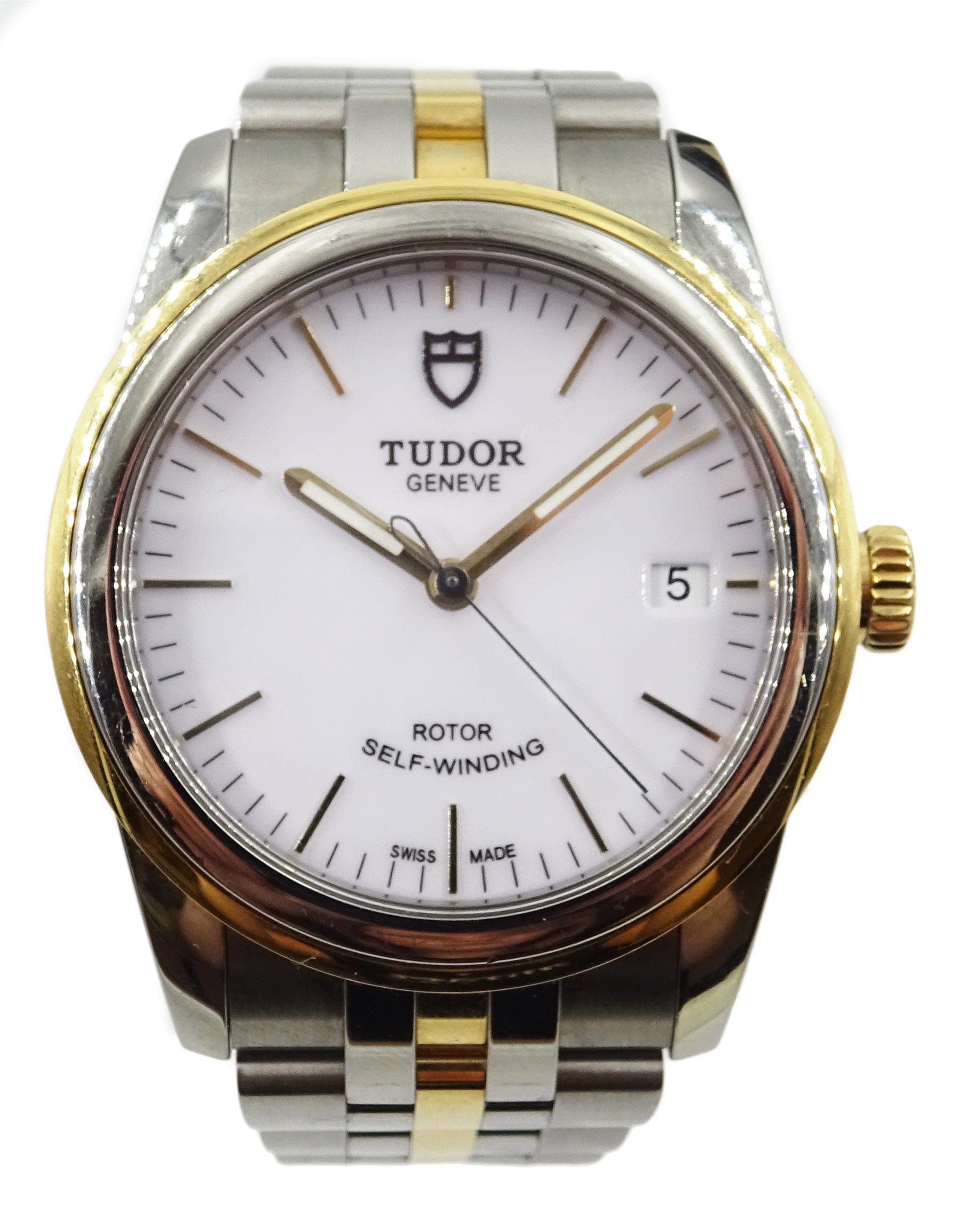 Tudor Rolex Geneve Rotor self winding bimetal wristwatch model
