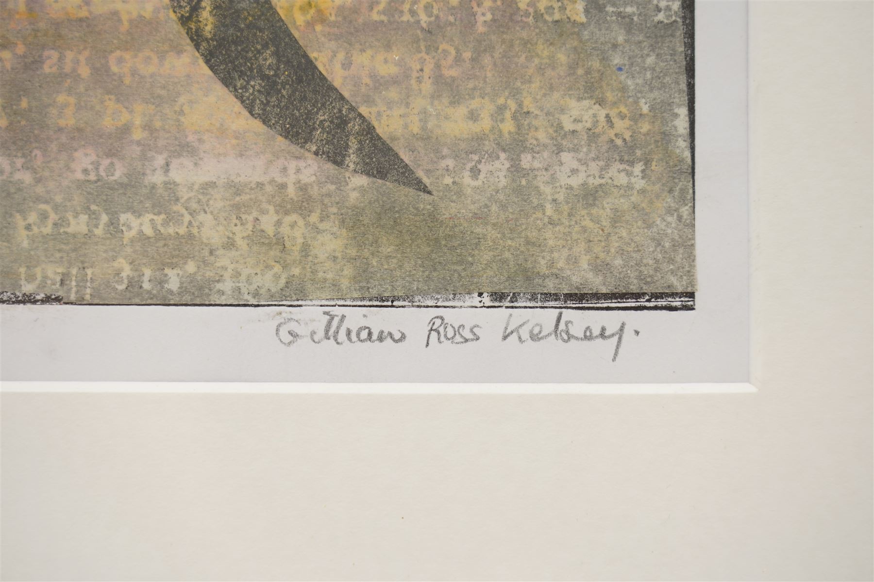 Gillian Ross Kelsey (British 1935-2025): 'Celtic Image No 2', mixed media on paper signed and titled in pencil 17.5cm x 29.5cm