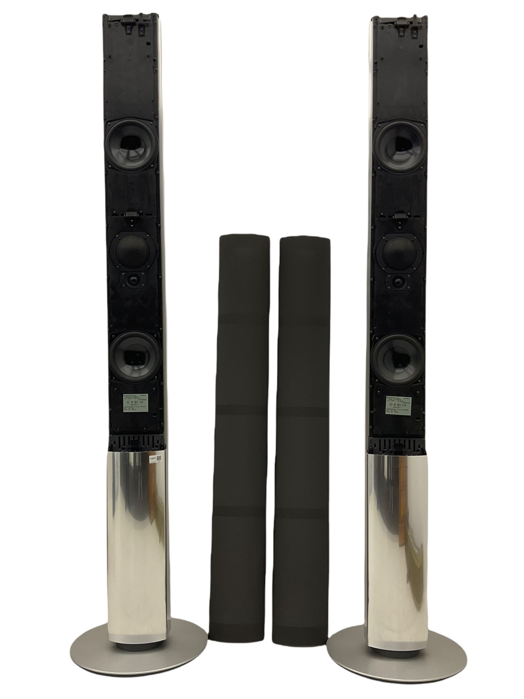 Pair of Bang & Olufsen Beolab 1 floor speakers, 40W, type 6842, serial 14622415/14632941