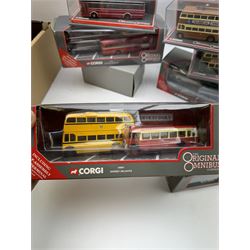Nineteen limited edition Corgi The Original Omnibus 1:76 scale diecast models, including 45001 Dorset Delights, 45002 The Varsity Set and 97095 Lancashire Holiday Set, all boxed with certificates 