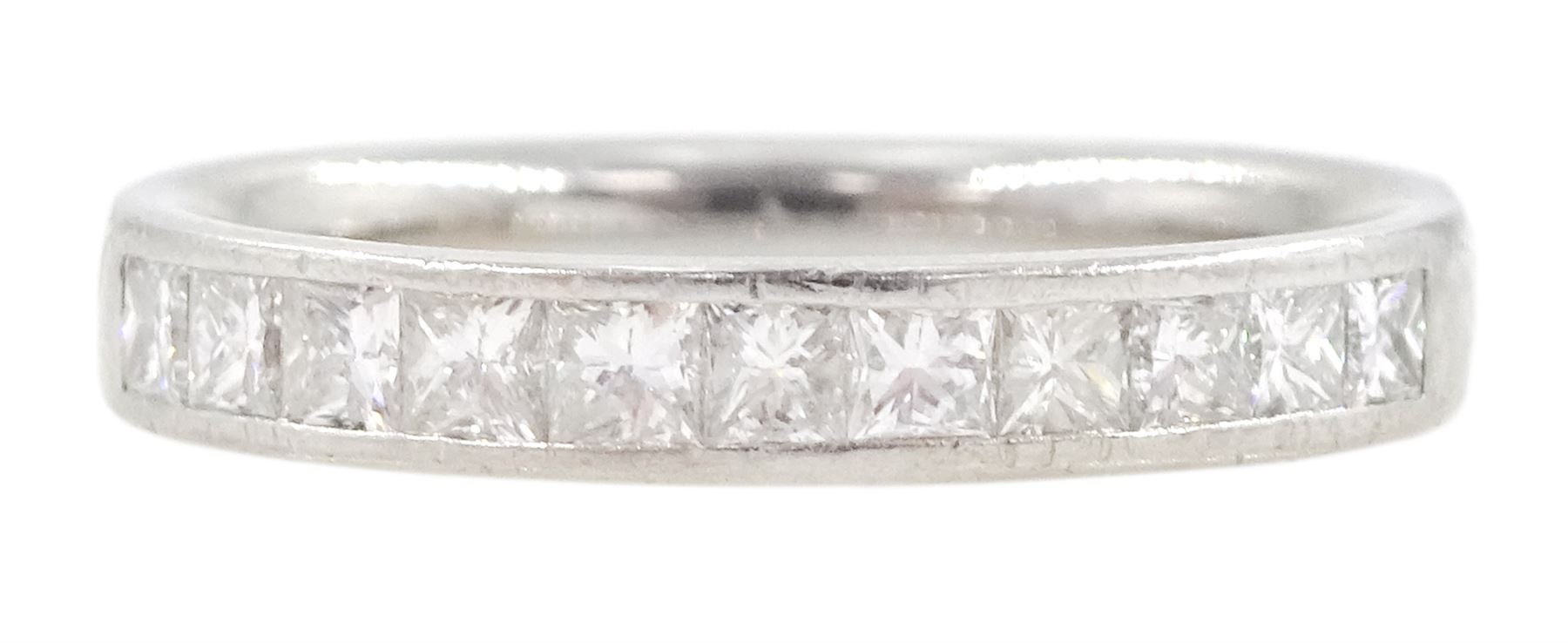 Platinum princess cut diamond half eternity ring by Hugh Rice ...