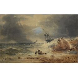 After Henry Barlow Carter (British 1804-1868): Shipwreck on the Coast, watercolour bears signature 23cm x 35cm 
Provenance: private collection, purchased Dee, Atkinson & Harrison 19th November 1999 Lot 619