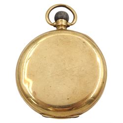 Early 20th century 9ct gold open face keyless lever presentation pocket watch, inner cover inscribed 'Presented to Sgt. H. Jeavons. Goldstream Guards M.M by the Manvers Main Collieries Ltd & their Workmen as a Token of Appreciation on Being Awarded the Military Medal for Bravery on the Battlefield 1918', case by Dennison, Birmingham 1917