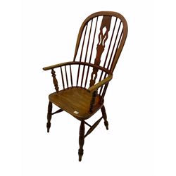 19th century elm high back Windsor armchair 