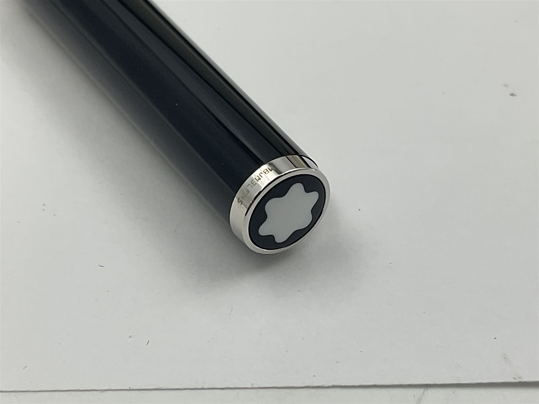 Montblanc Meisterstuck Pix ballpoint pen, the black barrel and cap with chrome mounts and clip, housed in original presentation box, sleeve and manufacturer's box, with Service Guide booklet, model no. M25857, L13cm