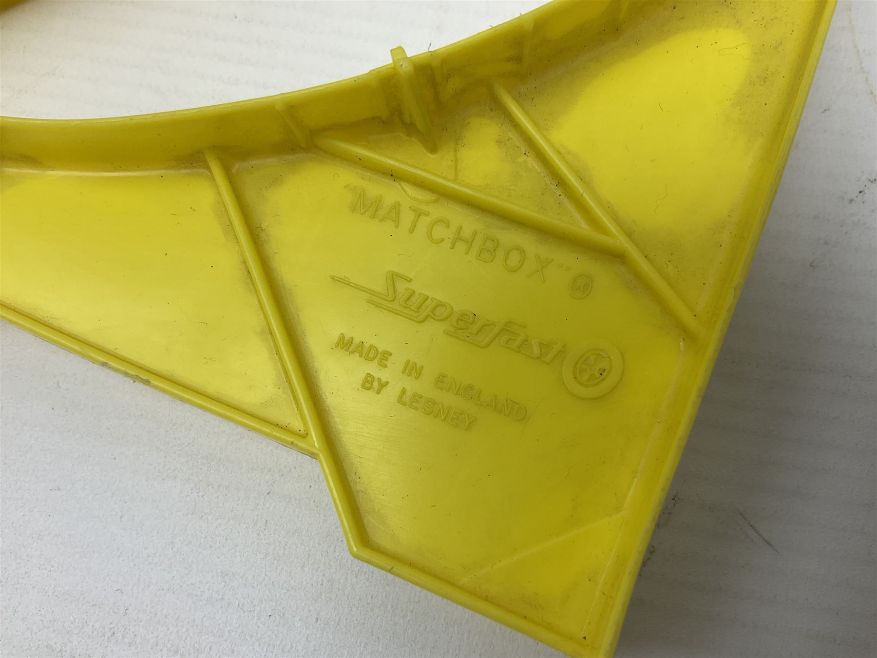 Matchbox Superfast track racing Set with Superbooster and two boxed SF-17 Slipstream Curves; together with five boxed Superfast models - 3d Monteverdi Hai, two 7d Hairy Hustler, 45c Ford Group 6 and 66d Mazda RX500; and quantity of unboxed and playworn other die-cast models