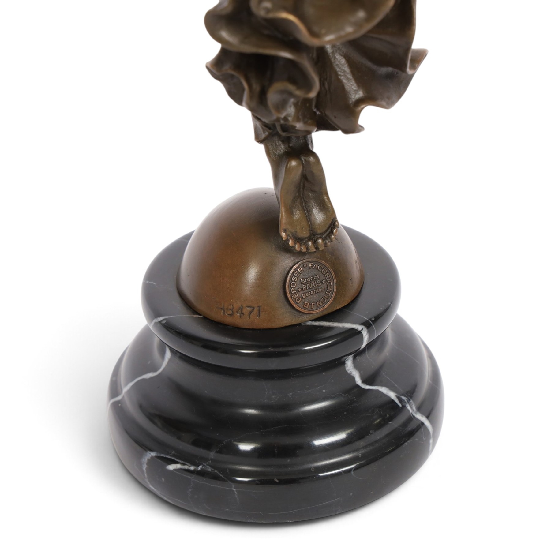 After Yvette - bronze figure modelled as a dancing ballerina, H34cm