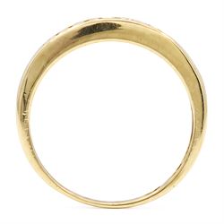 18ct gold diamond half eternity ring, channel set with eleven round brilliant cut diamonds, London 2002, total diamond weight approx 0.35 carat