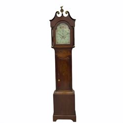 A 19th century mahogany longcase, hood w