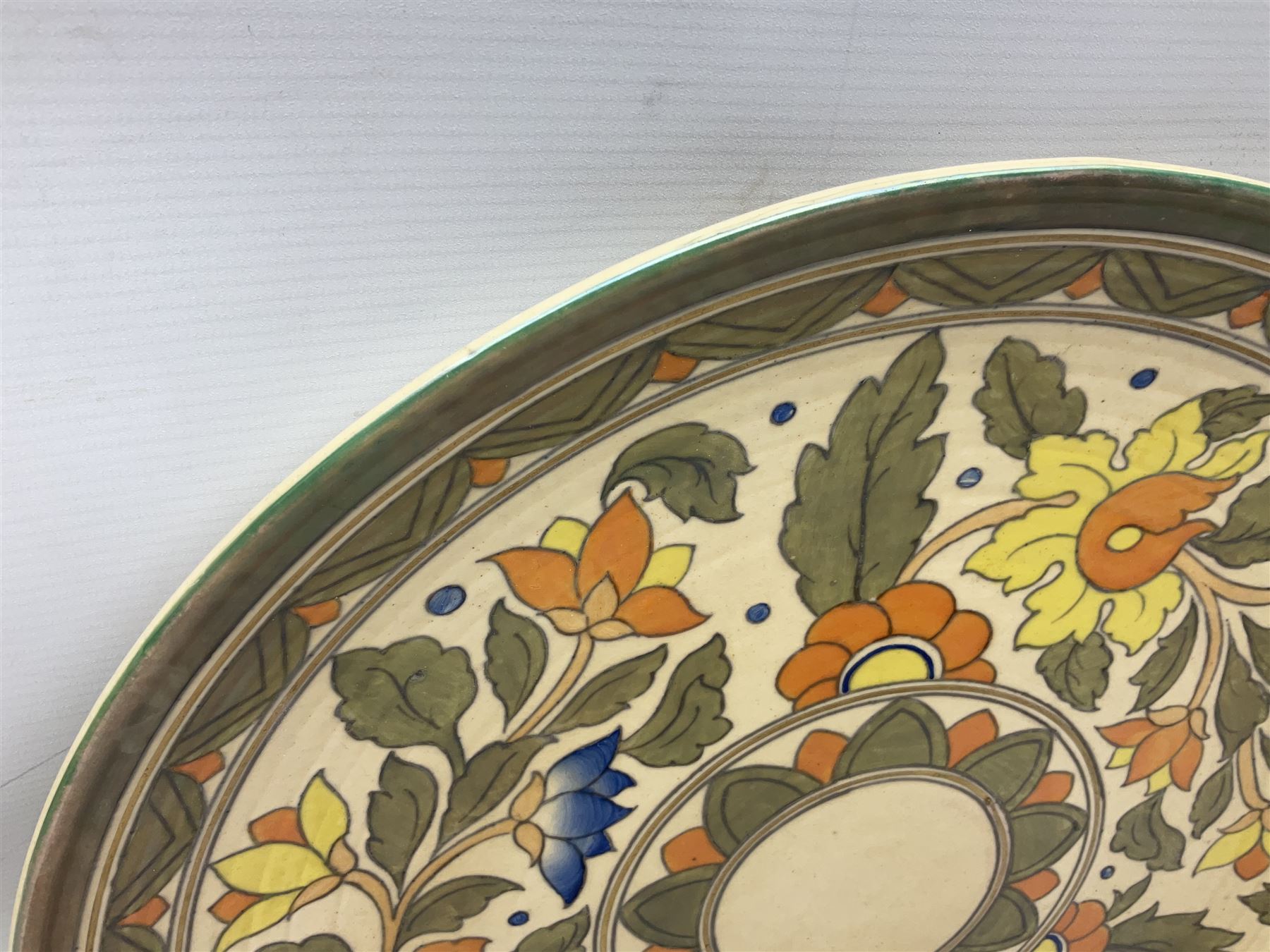 Charlotte Rhead for Crown Ducal, 'Ankara' design charger, pattern 5893, D44cm