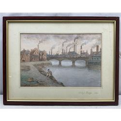Laurence Scott (British fl. 1883-1898): 'Sheffield from Station Approach' and 'Lady's Bridge - 1890's', pair watercolours signed, titled on mount and labelled with artist note verso 21cm x 31cm; R J Swan (British 19th/20th Century): View Towards a Lighthouse, watercolour signed and dated 1938, 23cm x 34cm (2)