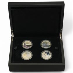 The Royal Mint United Kingdom 2014 silver proof 'A portrait of Britain' five pounds four c...
