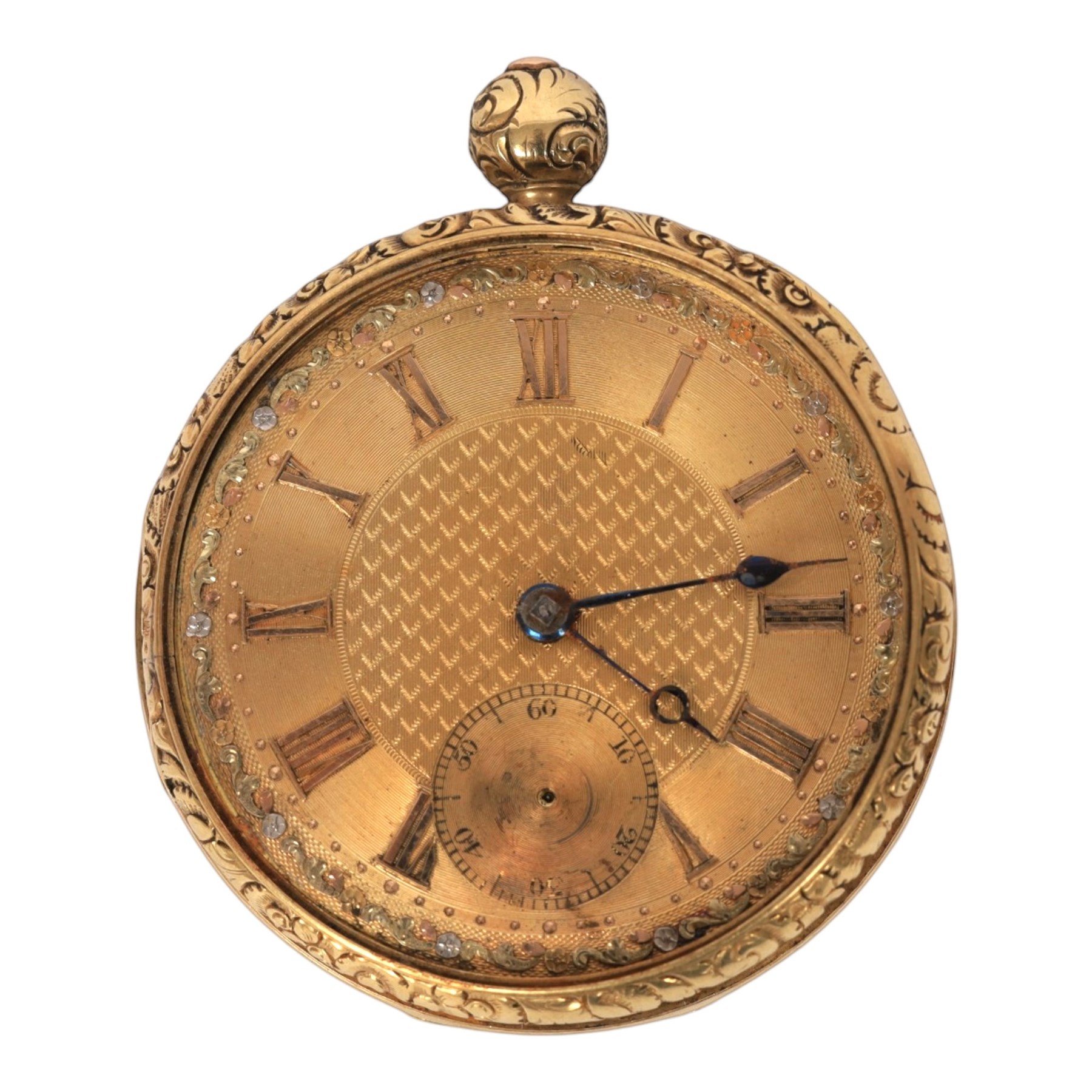 George III 18ct gold open face keyless lever pocket watch by J Jacobs, Hull, No. 8206, case makers mark RB, Chester 1814