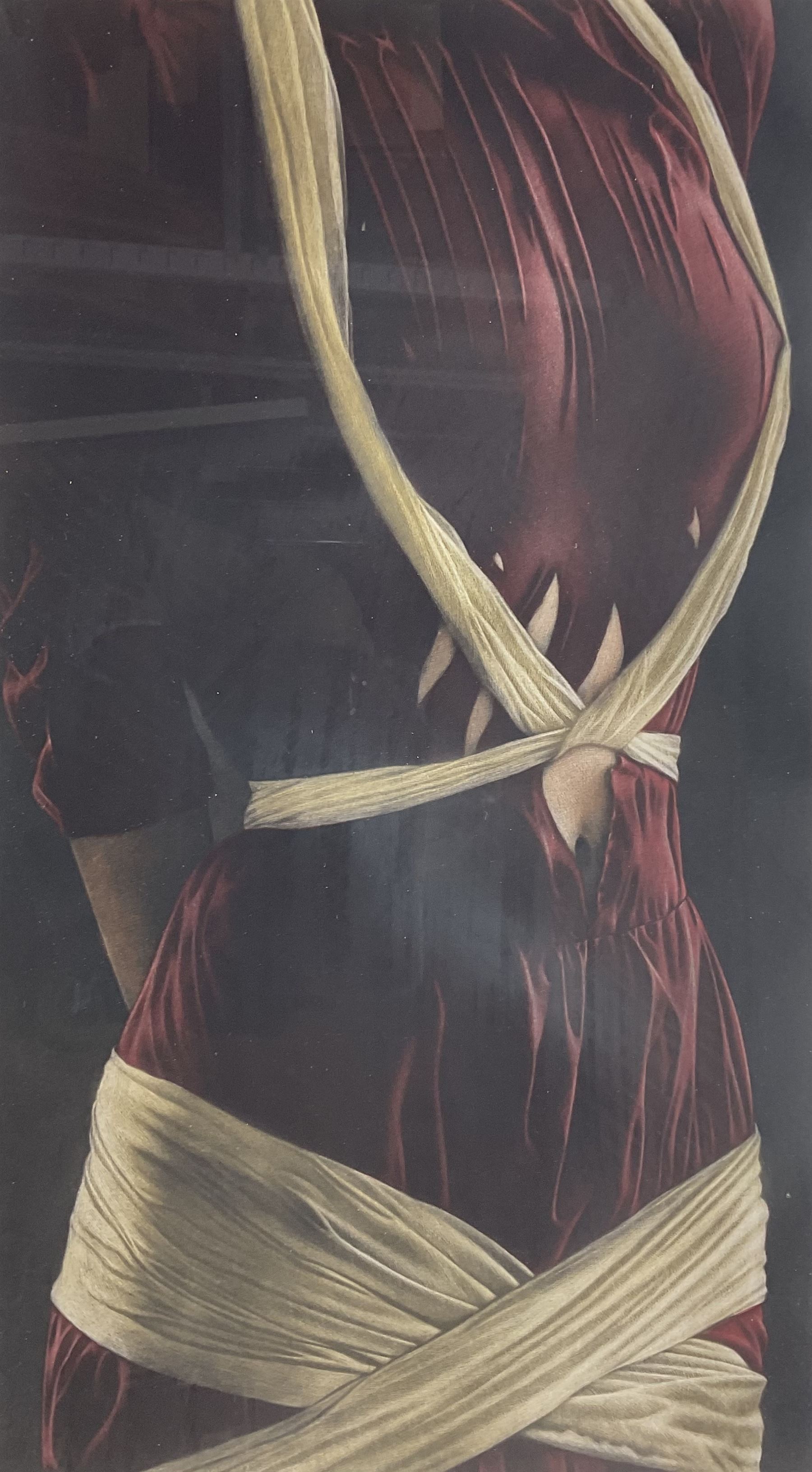 Willi Kissmer (German 1951-2018): 'White Ribbons', limited edition coloured etching signed in pencil, titled verso 65cm x 35cm 