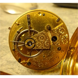  18ct gold pocket watch by Lister & Sons Newcastle upon Tyne London 1847 no 32450 4cm diameter  