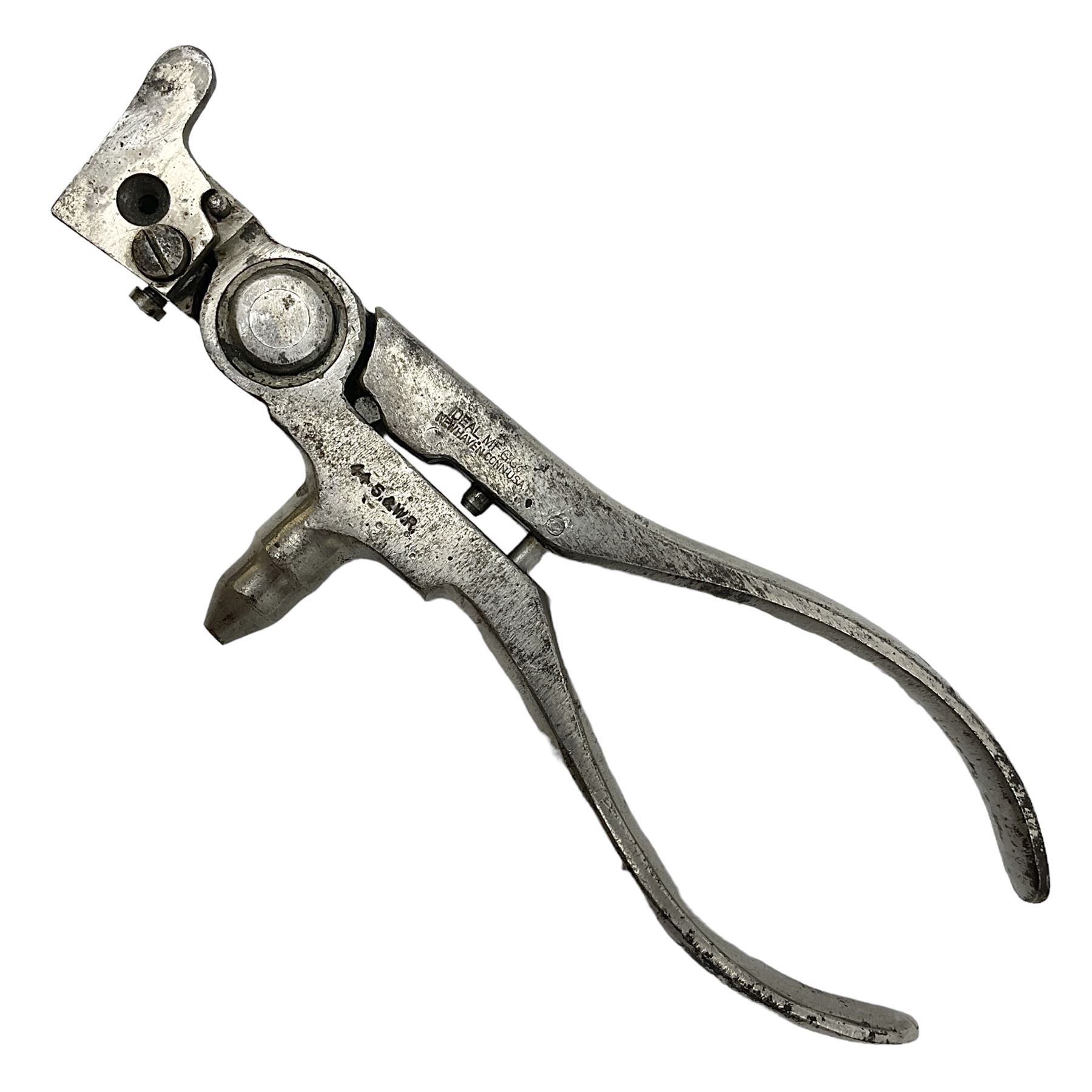 Smith & Wesson Russian .44 calibre Ideal nickel plated iron loading tool incorporating bullet mould L23cm