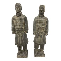 Pair of Chinese 'Terracotta Warrior' style figures, modelled as officers, H38cm