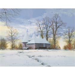 Paul Evans (British 1950-): 'Winter Light near Salehurst - East Sussex', gouache signed, titled verso 21cm x 27cm