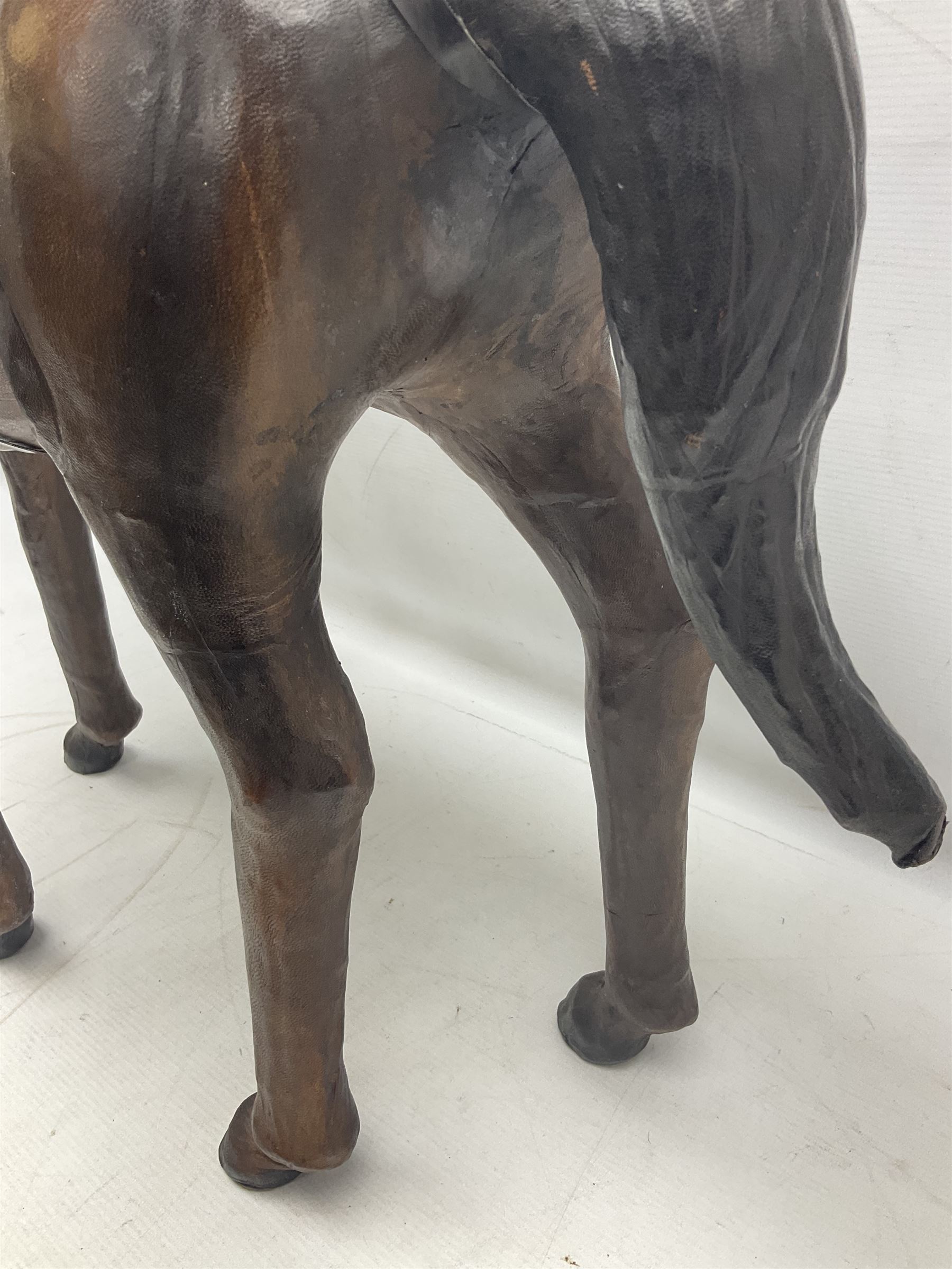 Liberty style leather horse, H68cm