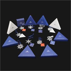 Nine Swarovski crystal snowflake Christm