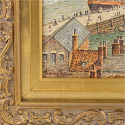 Nathan Stanley Brown (British 1890-1980): Scarborough Harbour on a Summer's Day, watercolour signed 25cm x 37cm