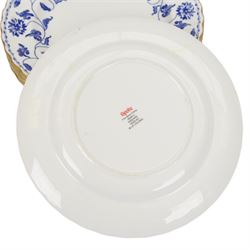 Spode Blue Colonel pattern part dinner service, comprising seven dinner plates, two bowls, eight side plates, four saucers, one cup and a coffee pot, all with printed mark beneath