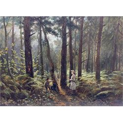 Hodgson (British late 19th century): Forest, oil on canvas signed 50cm x 67cm