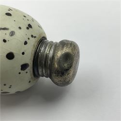 Victorian silver mounted scent bottle, modelled in the form of an egg, possibly McIntyre, the screw threaded cover stamped Silver, the body marked with registration no. 20772, H5.5cm