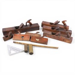 Collection of carpenters wooden planes