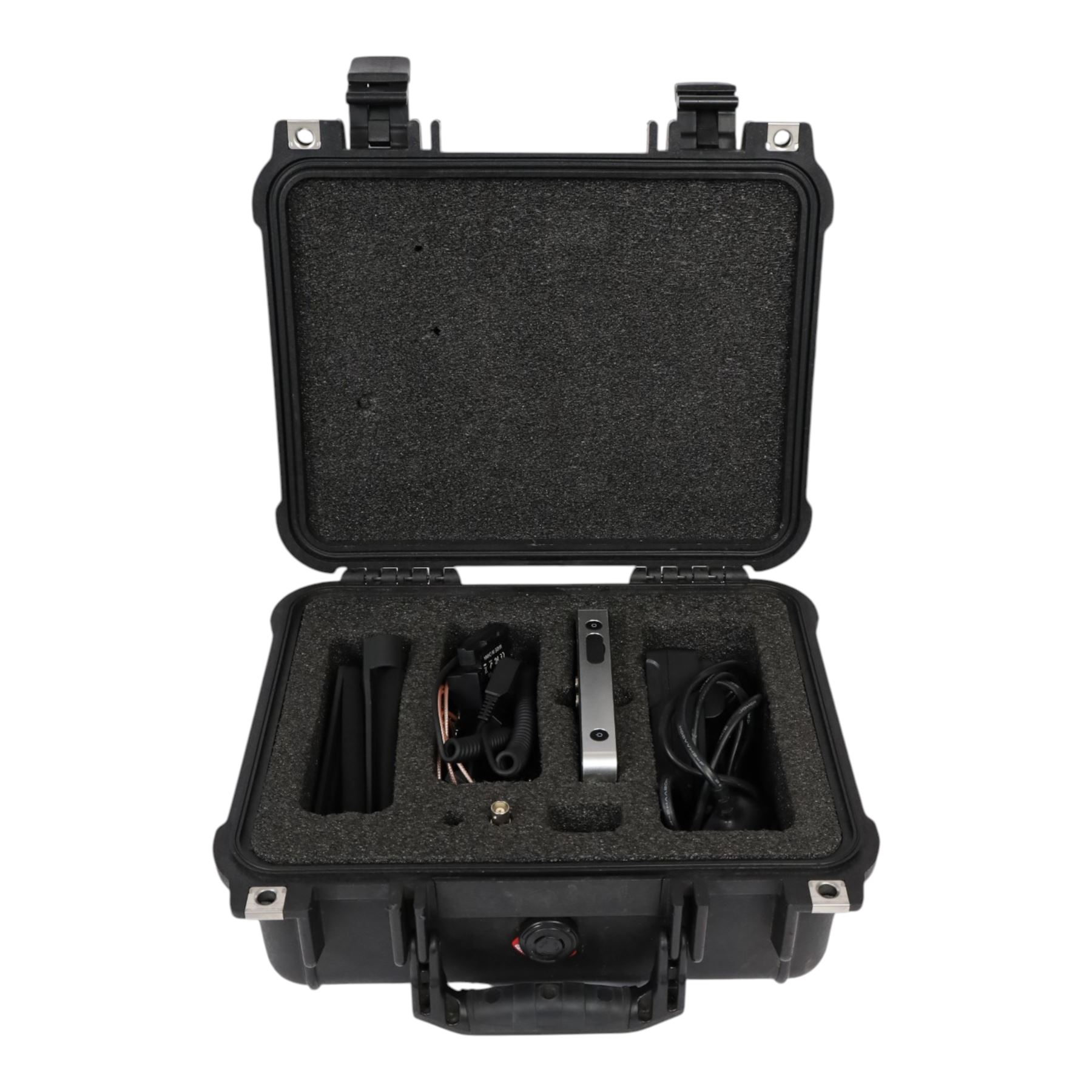 SmallHD 502 5 inch monitor, with sun hood, SmallRig magic arm and associated cables including two dummy batteries, two SDI cables, three batteries and charger, contained within a Peli 1400 case